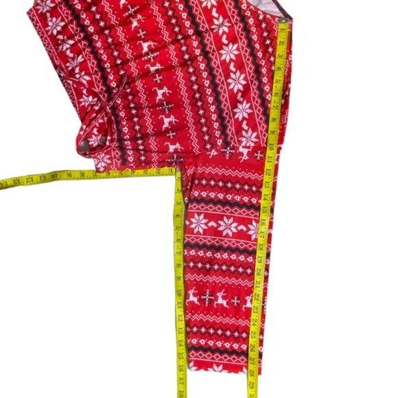 Christmas Crop Top Holiday Tee Blouse Shirt Long Sleeve Stretchy Red White 1XL - Picture 3 of 16